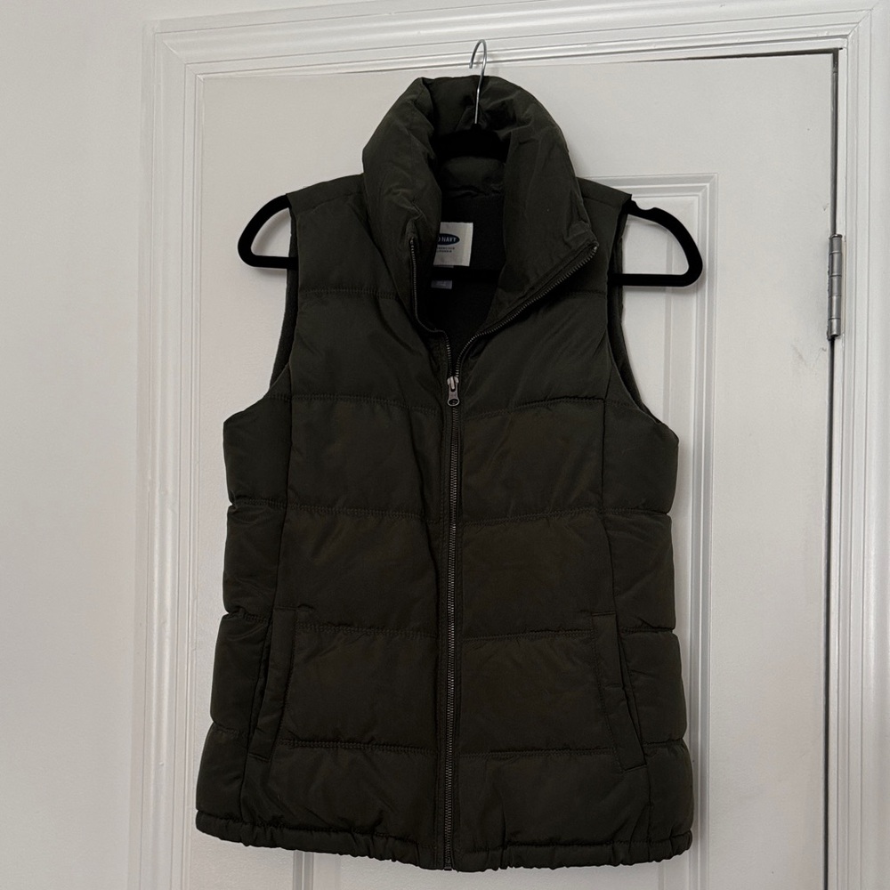 Old Navy Dark Green Puffer Vest